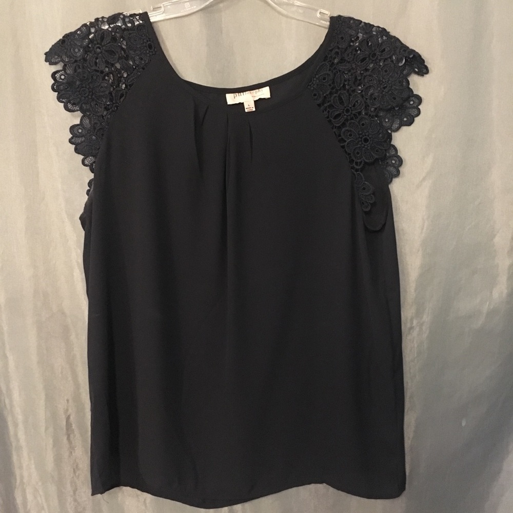Philosophy lace sleeved top